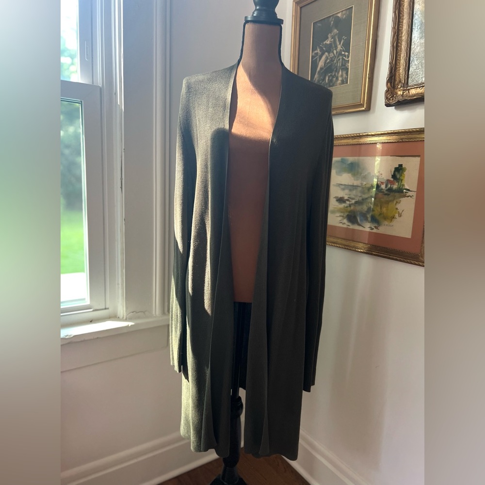 Eileen Fisher Woman’s woven knit cardigan duster